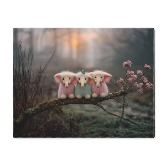 Three Furry Elephant Friends Placemat – Twilight Meadow Guardians