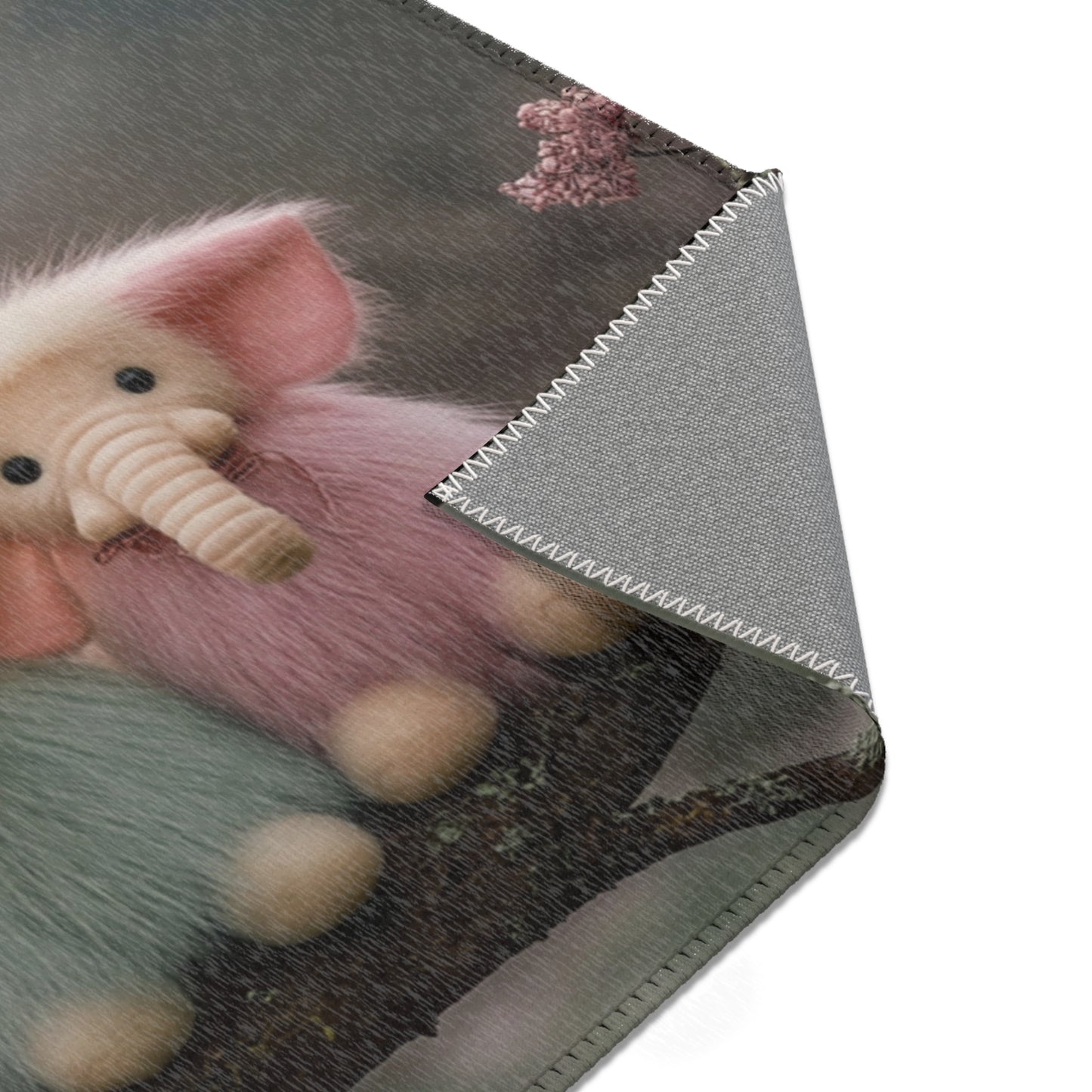 Three Furry Elephant Friends Area Rugs – Dawn’s Whisper in the Misty Wood