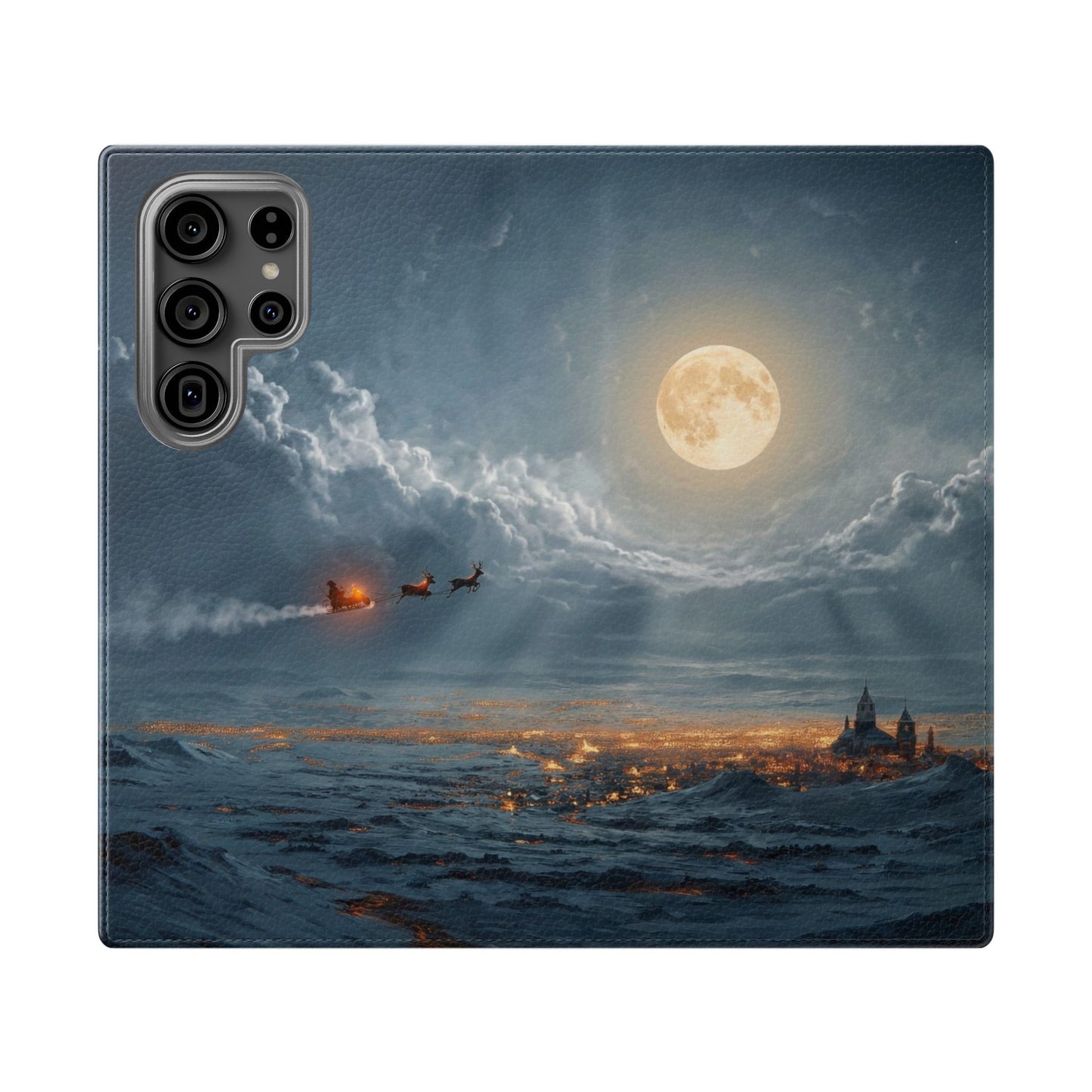 Moonlit Sleigh Flip Cases – Northern Lights Winter Journey