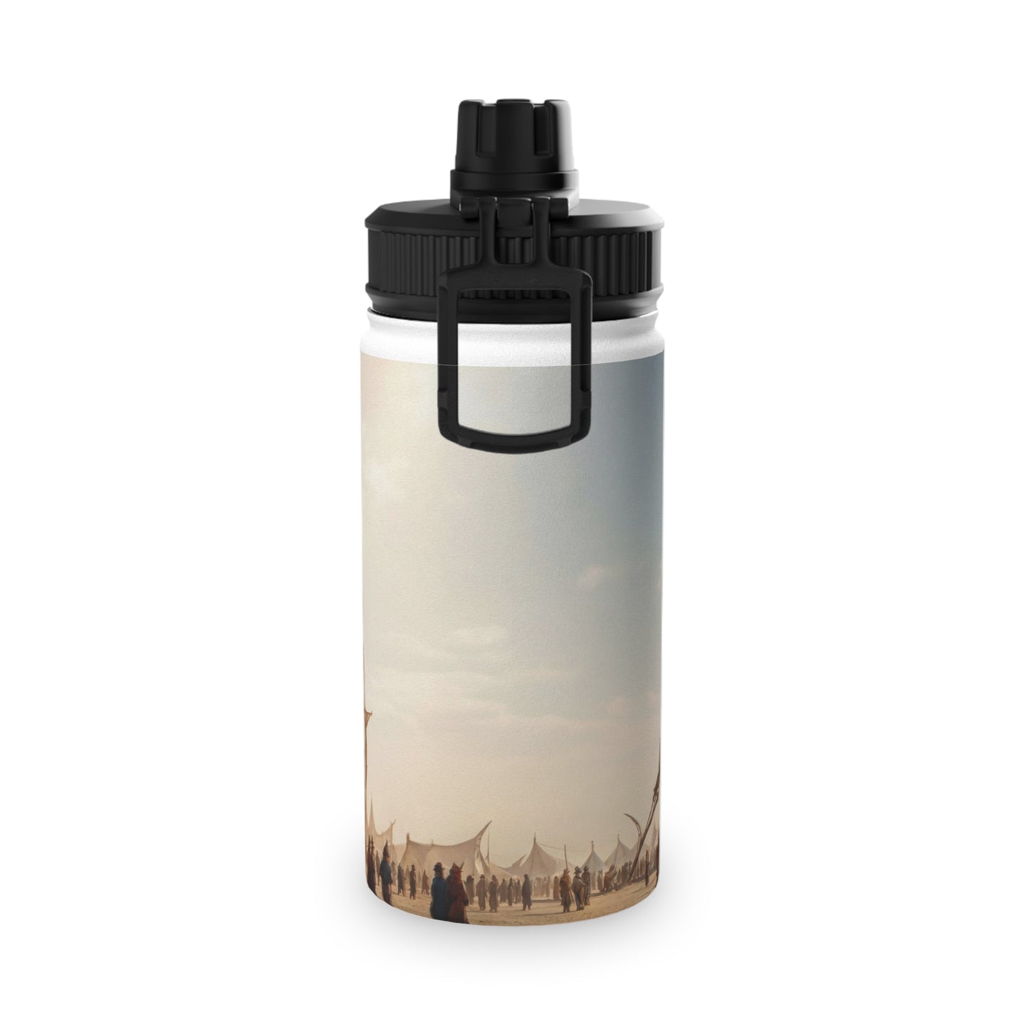 Desert Sky Cathedral Stainless Steel Water Bottle, Sports Lid – Sunlit Aetherium Oasis