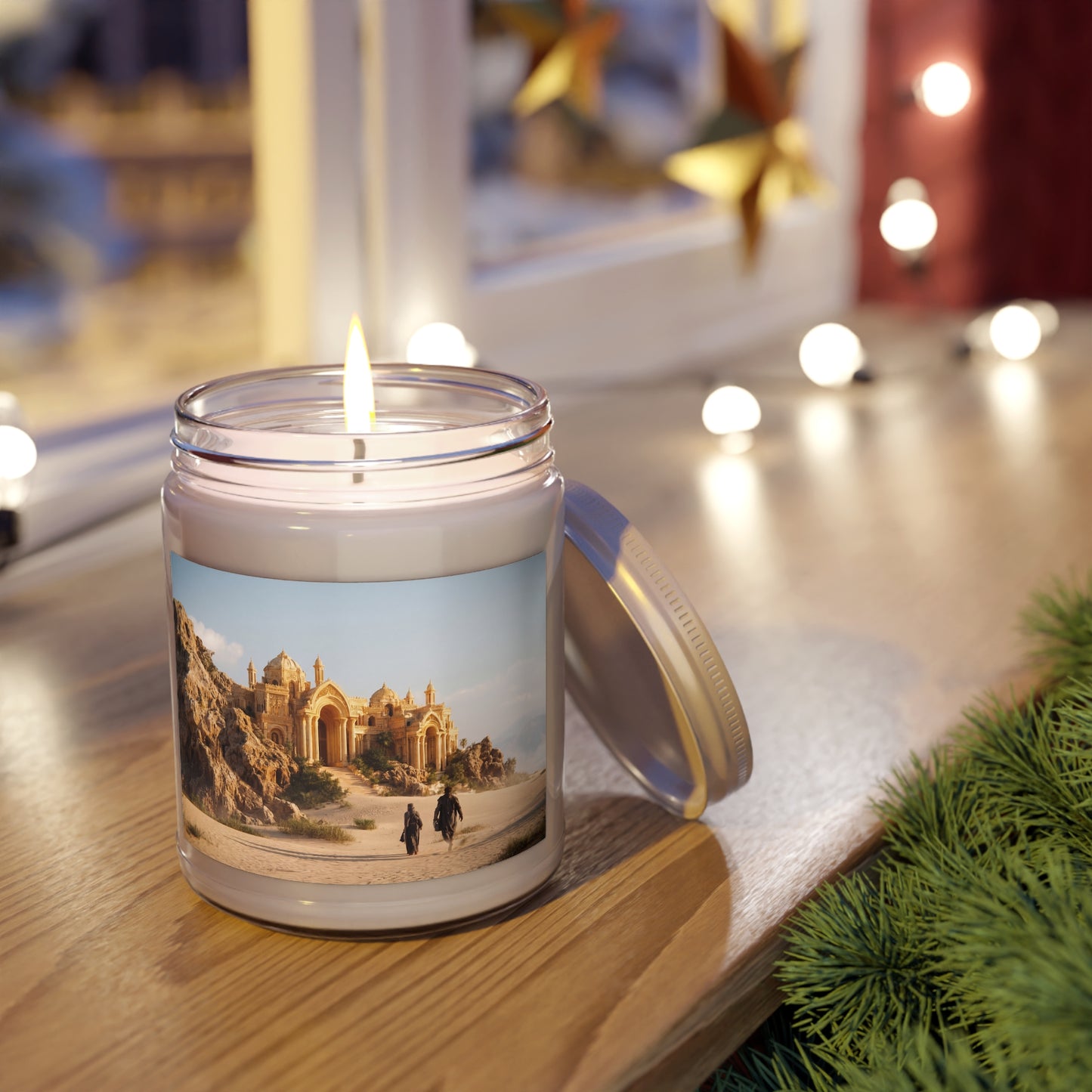 Desert Oasis Palace Scented Soy Candles with White Lid, 9oz – Golden Hour Pilgrimage