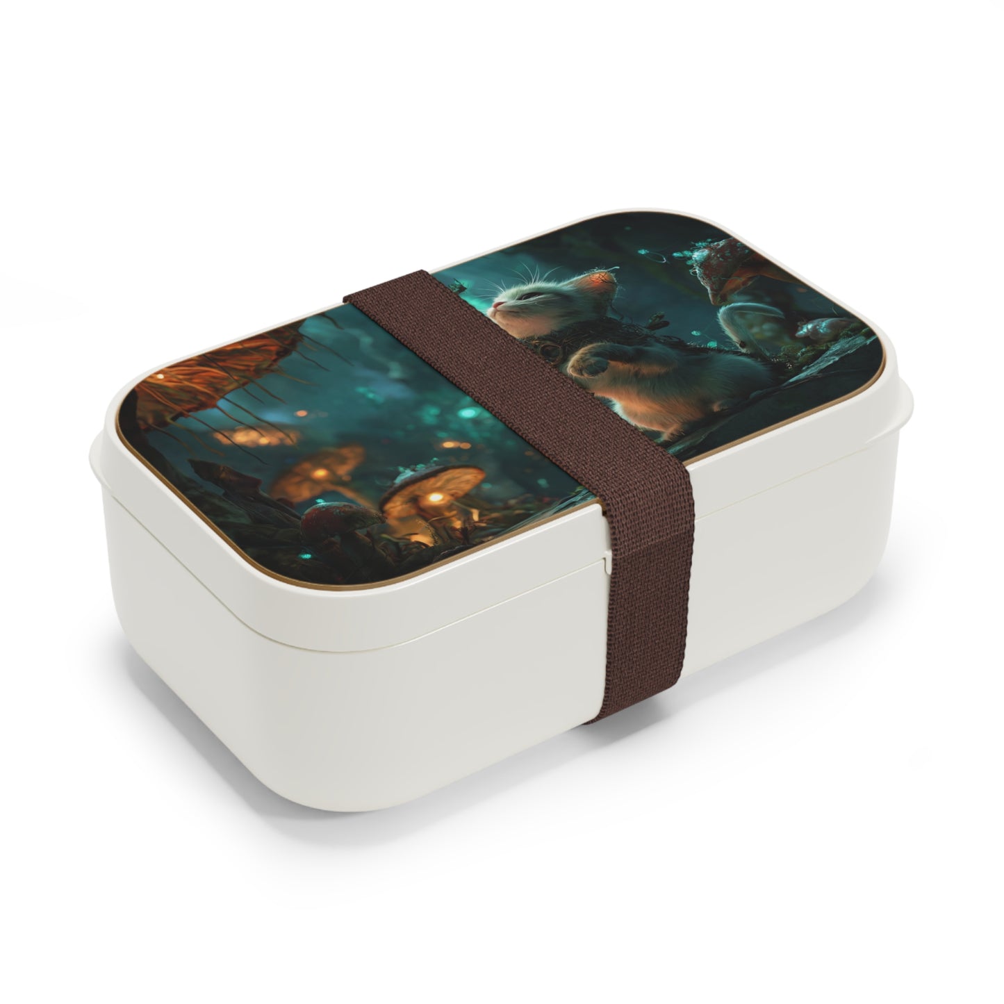Whispering Forest Kitten Bento Lunch Box – Tiny Guardian of Bioluminescent Glows