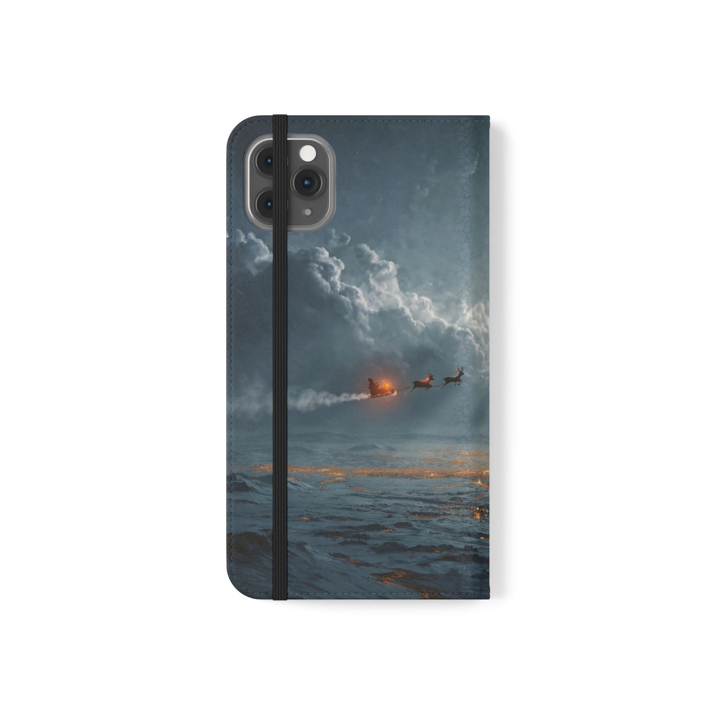 Moonlit Sleigh Flip Cases – Northern Lights Winter Journey