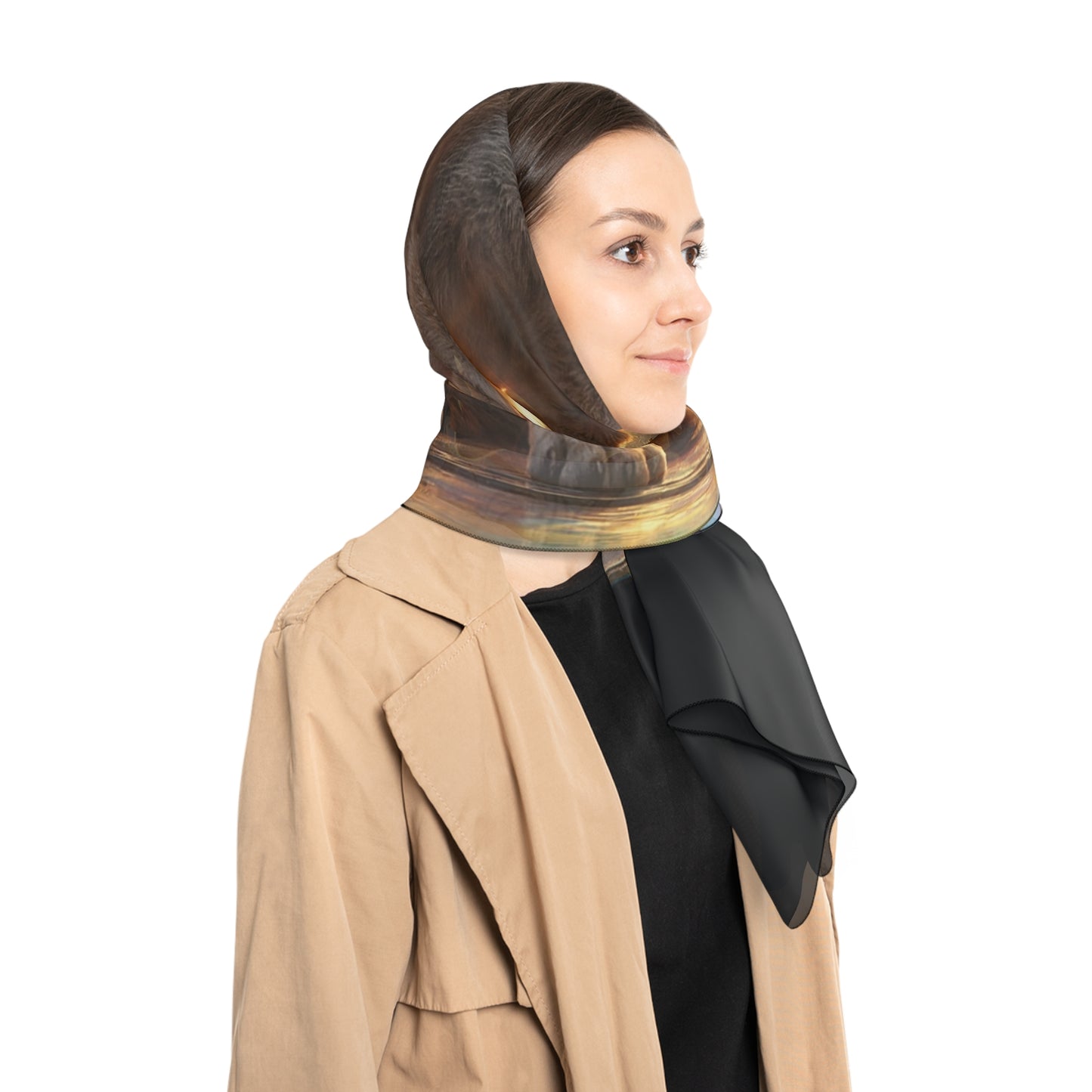 Wolf Throne Poly Scarf – Luminescent Guardian of the Twilight