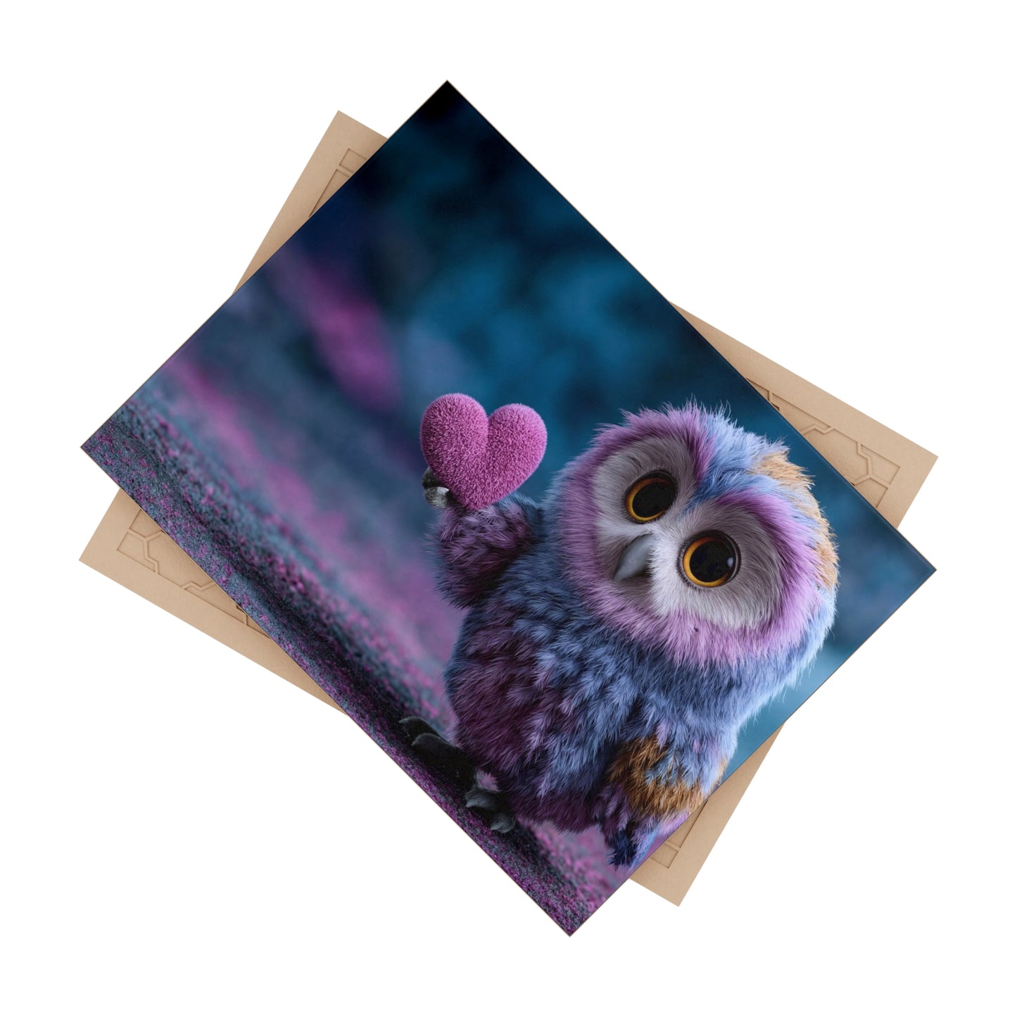 Rainbow Owl Ceramic Photo Tile – Tiny Guardian with a Velvet Heart
