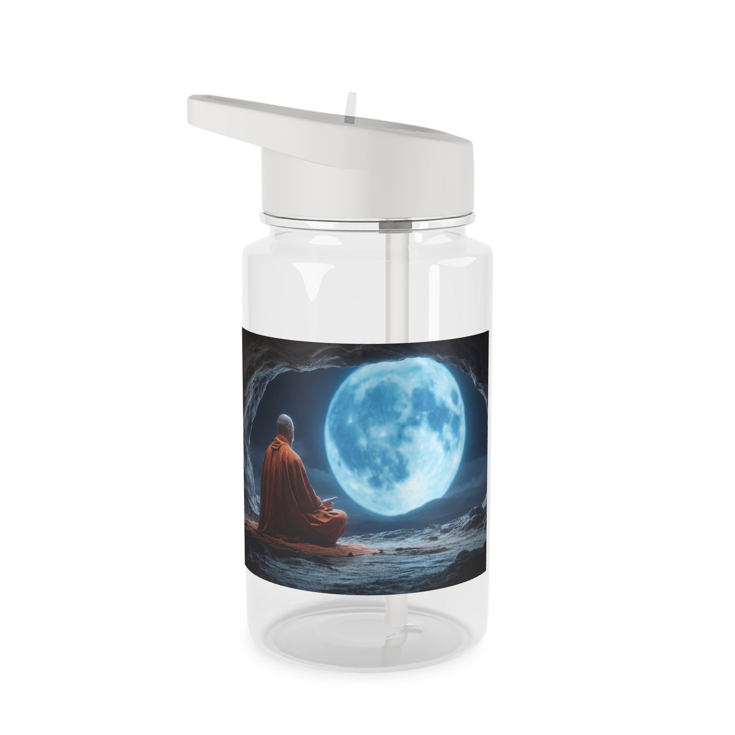 Moonlit Monk Tritan Water Bottle – Stillness Beneath the Celestial Glow