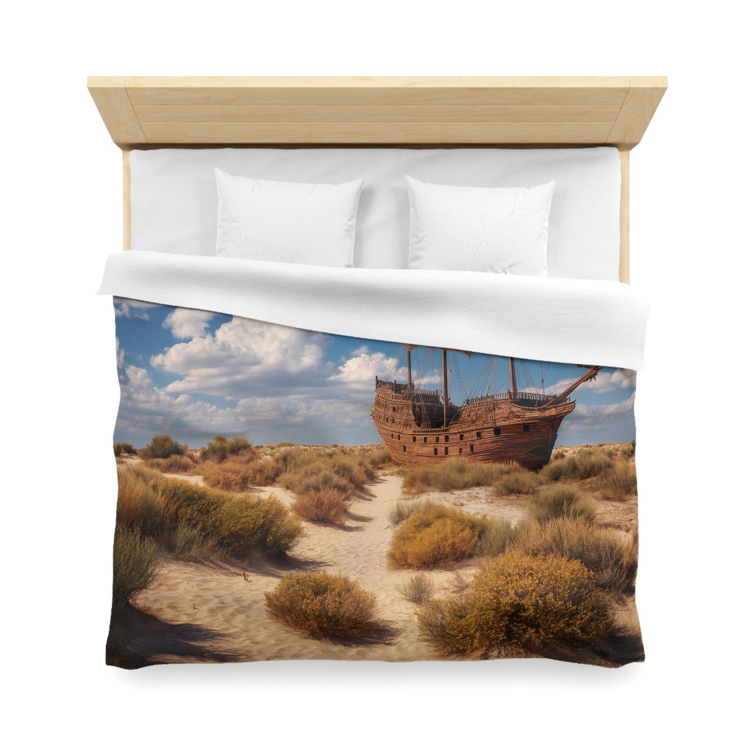 Shipwrecked Galleon Microfiber Duvet Cover – Desert Sandscape Adventure
