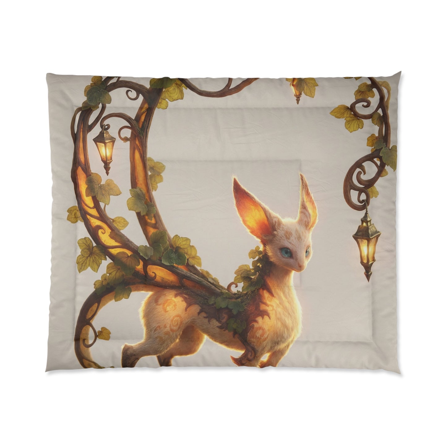 Moonlit Fae Fox Comforter – Whispers of the Twilight Gate