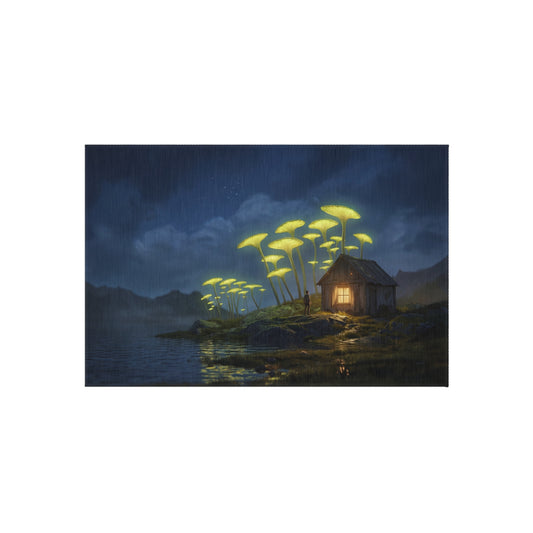 Giant Mushroom Cottage Rug – Bioluminescent Forest Escape
