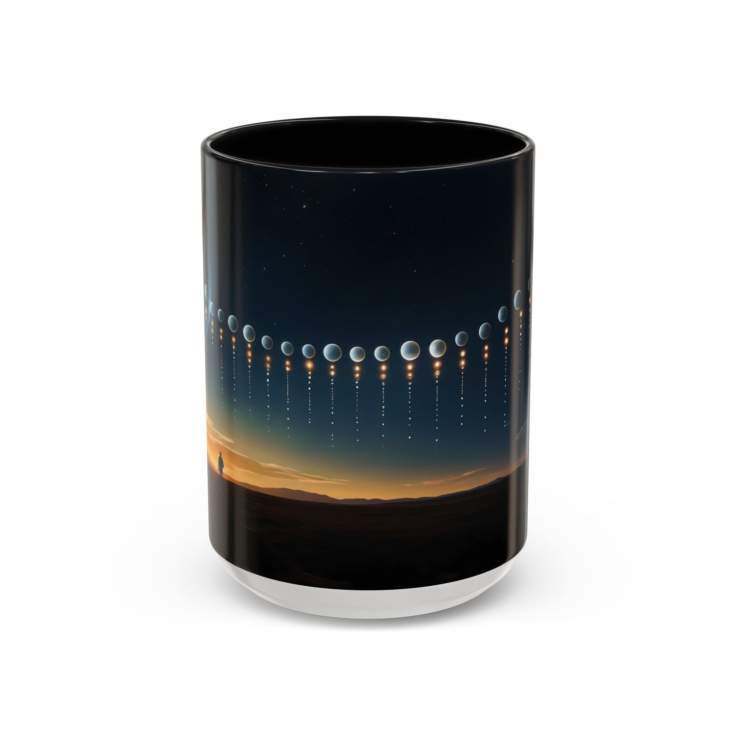 Celestial Pathway Accent Coffee Mug (11, 15oz) – Lone Walker Among Falling Moons