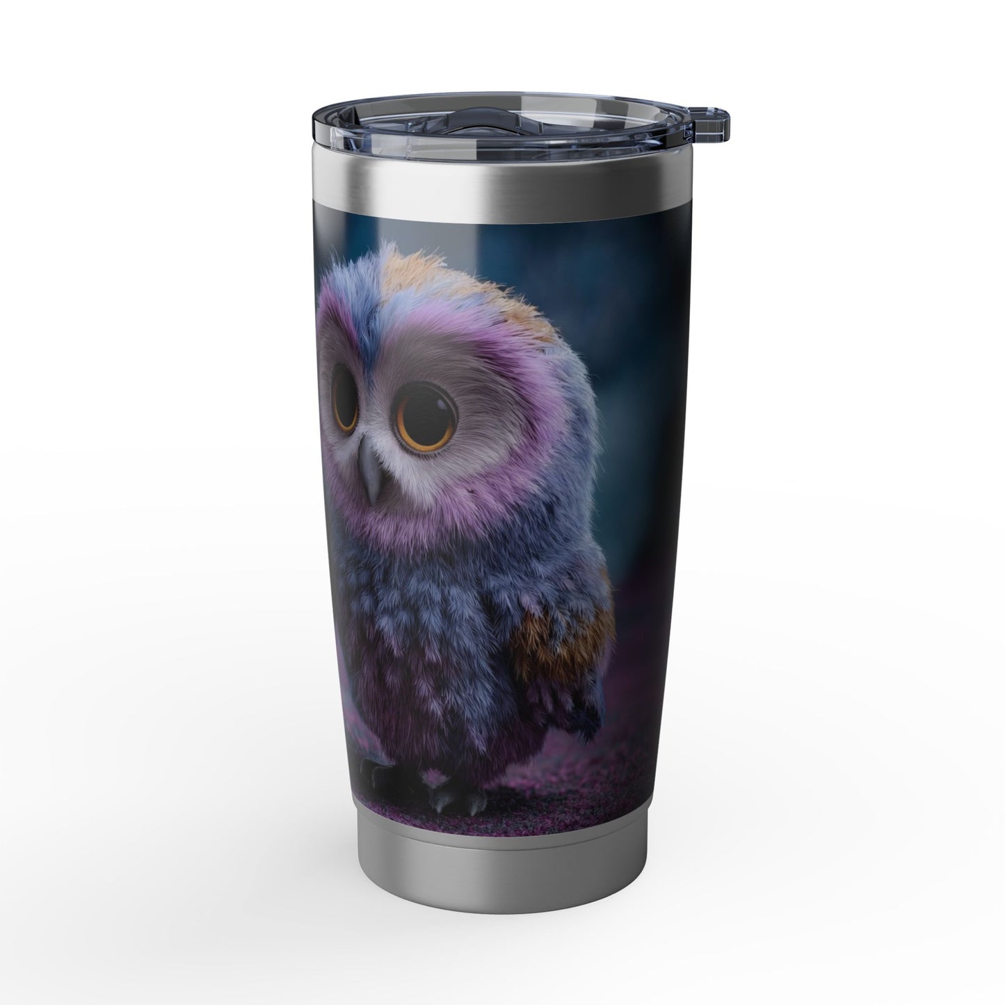 Velvet Owl with Heart Tumbler – Midnight Whimsy in a Cup