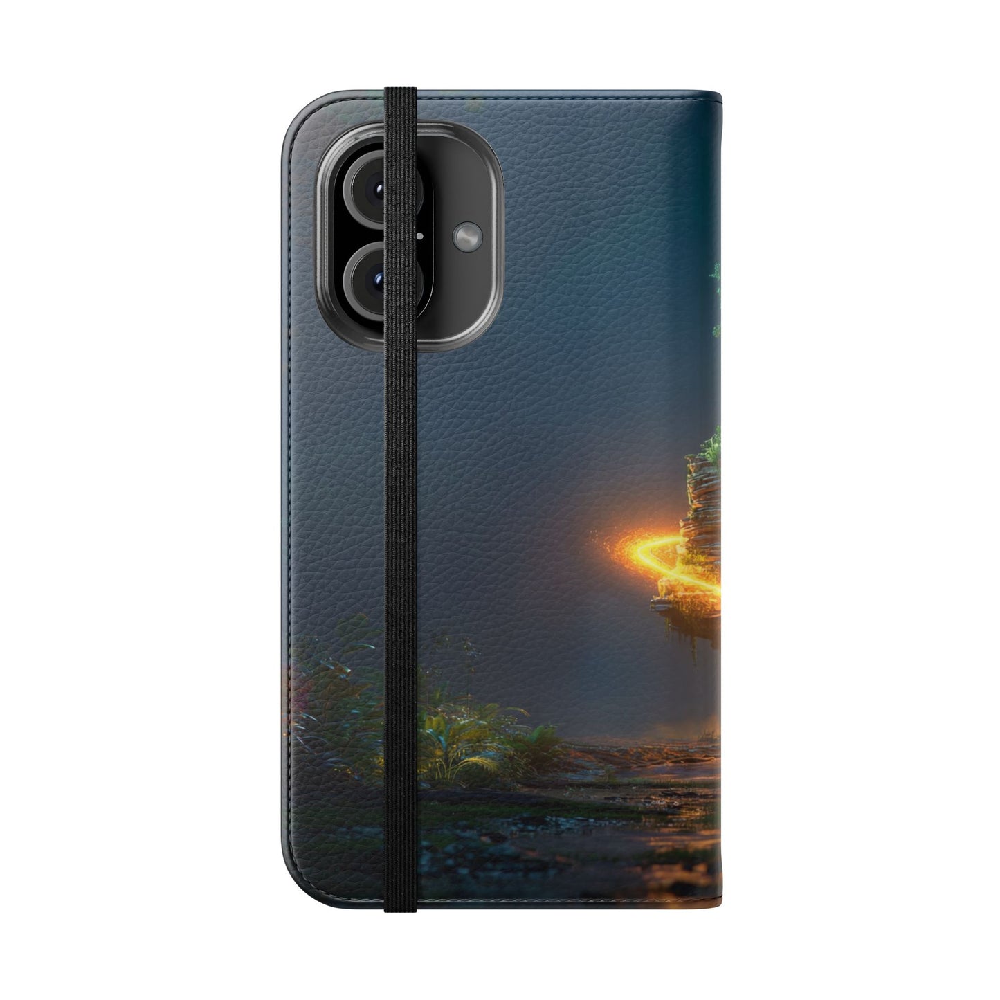 Luminous Floating Island Flip Cases – Amber Twilight Sanctuary