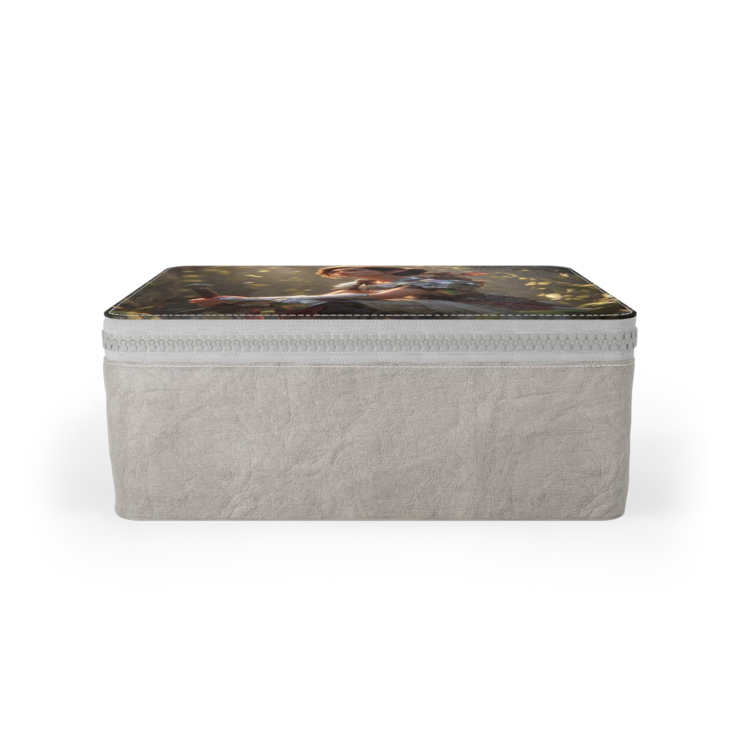 Elf Knight & Dragon Paper Lunch Bag – Iridescent Sentinel Resting Portrait