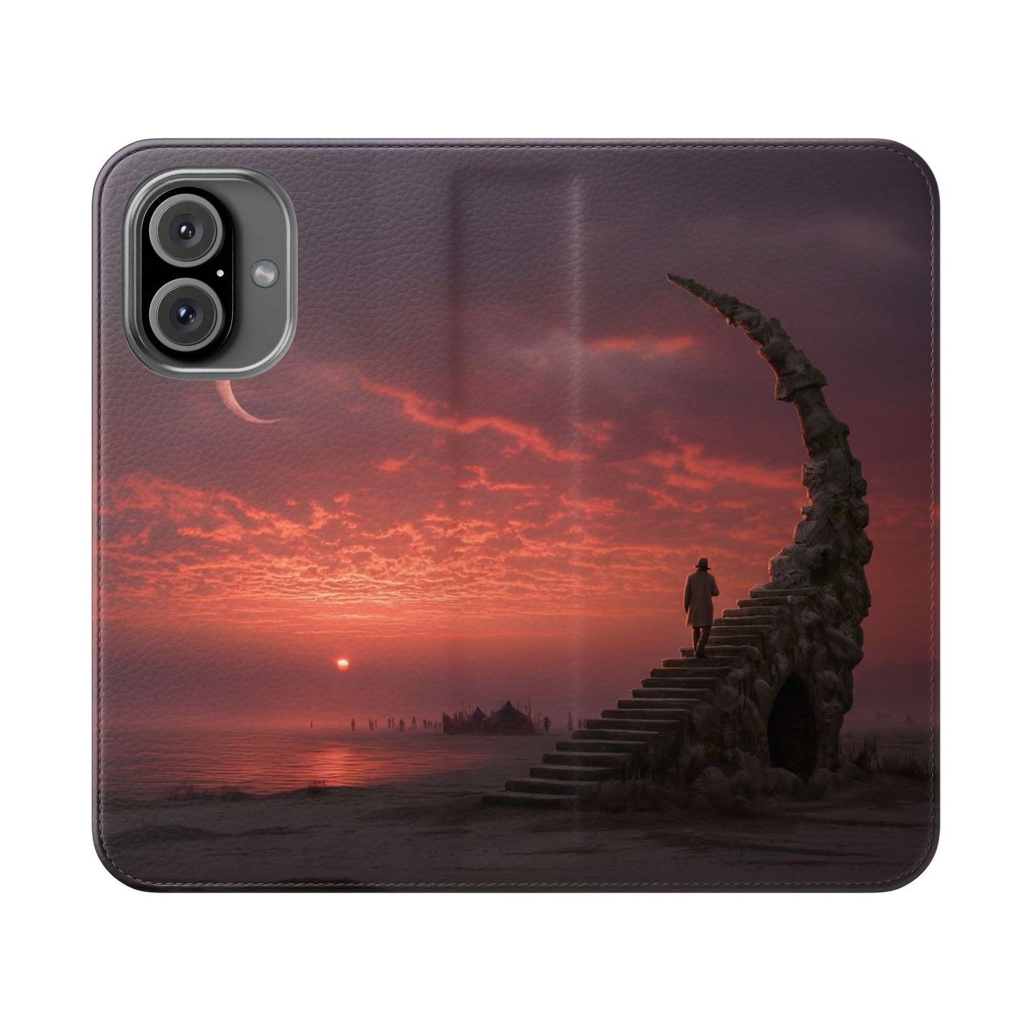 Twilight Sentinel Flip Cases – Moonlit Stairway to the Horizon