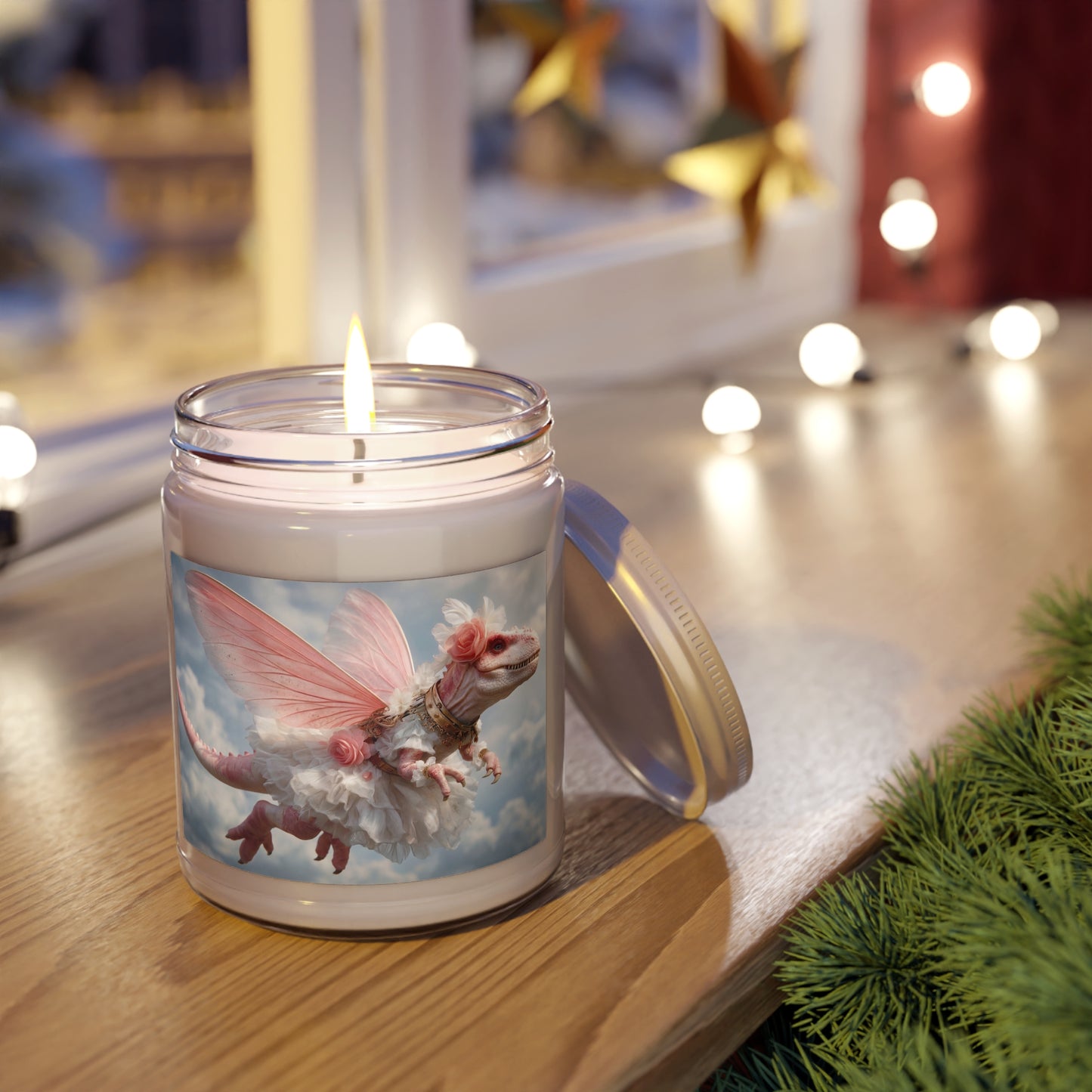 Pink Winged Dragon Scented Soy Candles with White Lid, 9oz – Celestial Ballet in Soft Petals