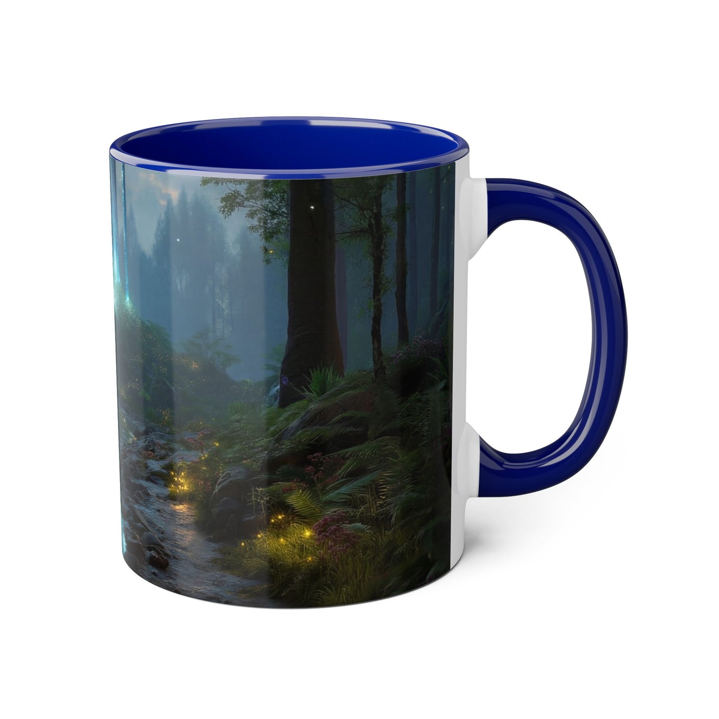 Blue Beam Forest Accent Mugs, 11oz – Luminescent Grove Streamside