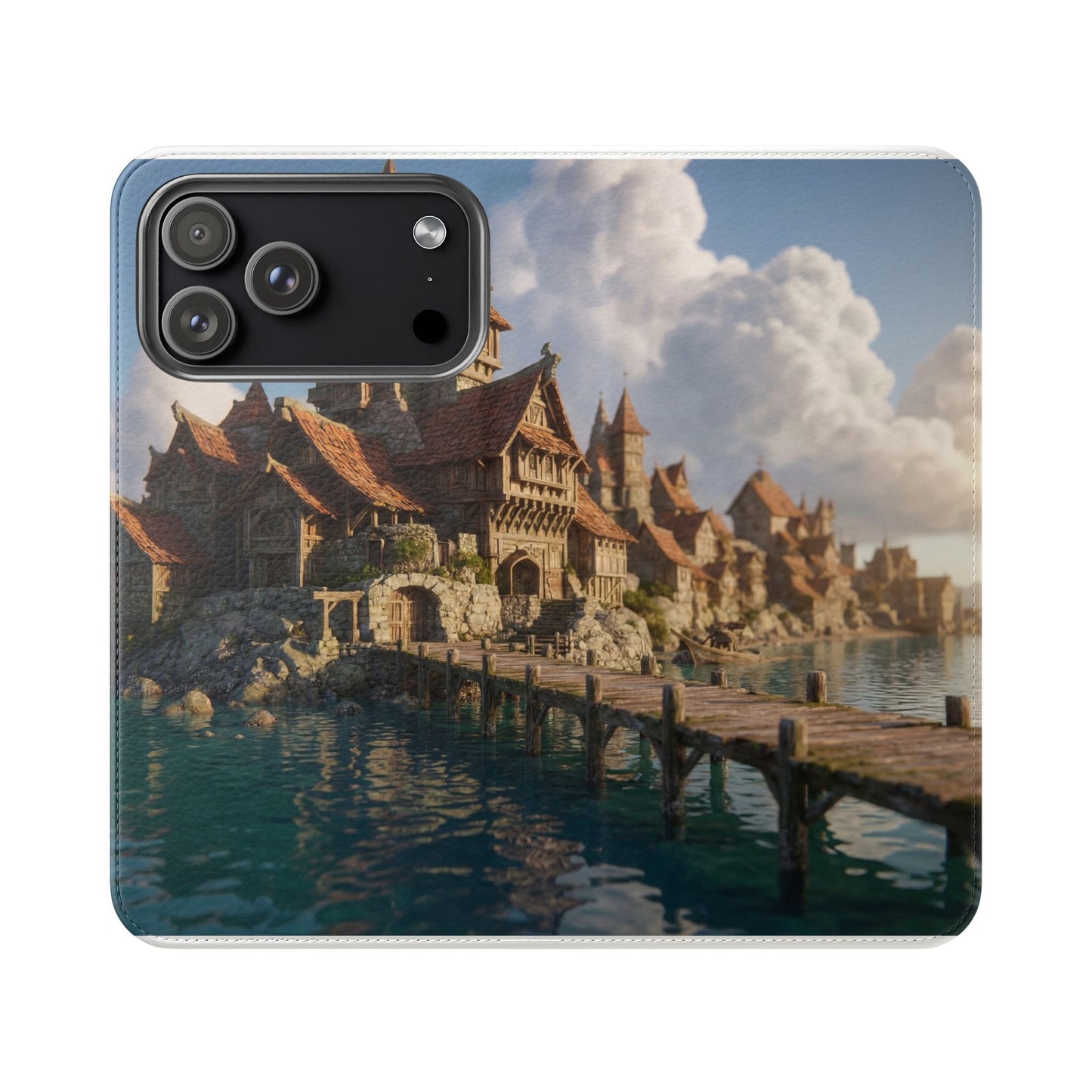 Cobblestone Harbor Flip Cases – Timber Town Seaside Walkway