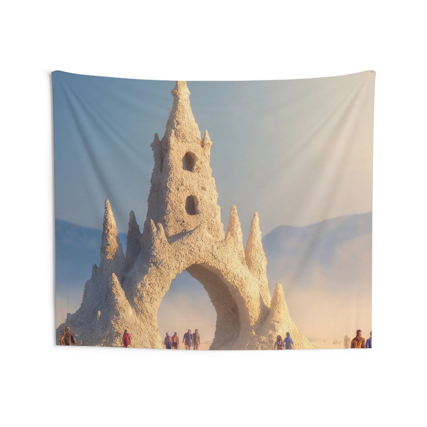 Desert Castle Portal Tapestry – Sunlit Sandscape Gateway