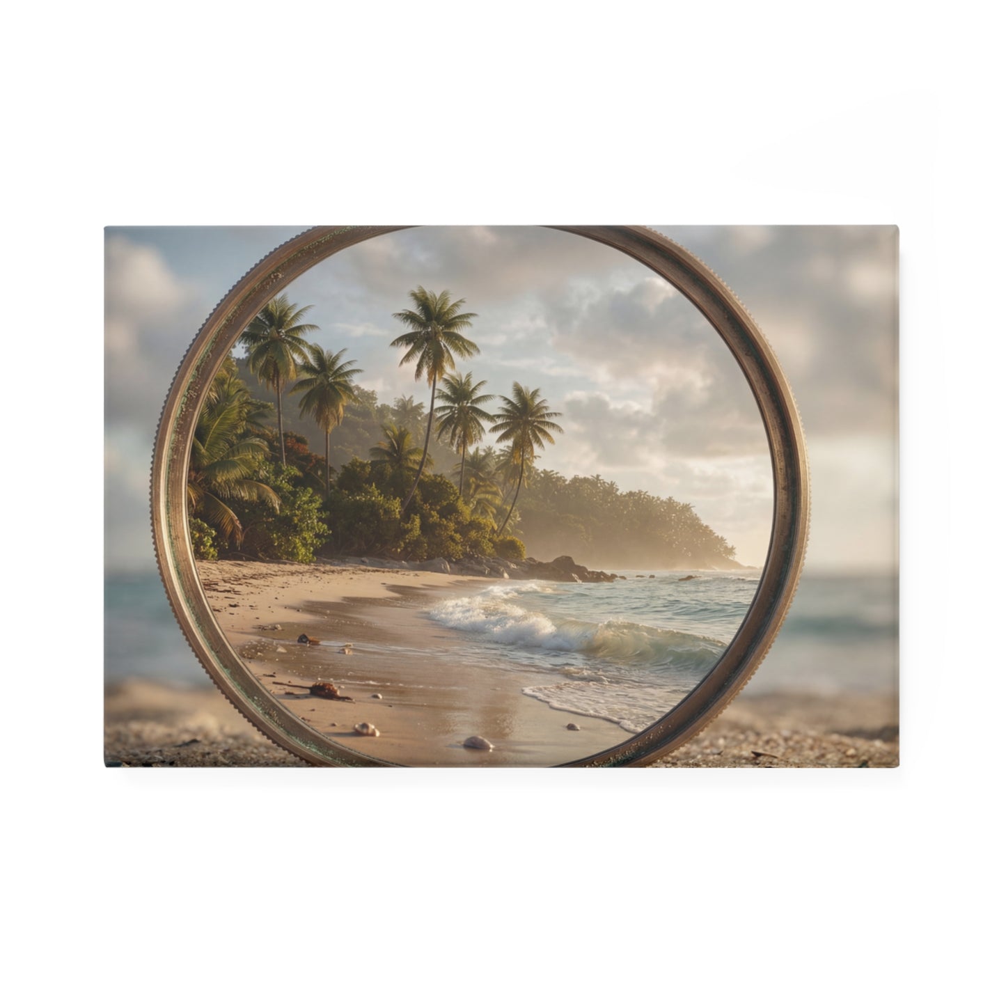 Tropical Lens Reflection Button Magnet, Rectangle (1 & 10 pcs) – Frame Your Island Escape