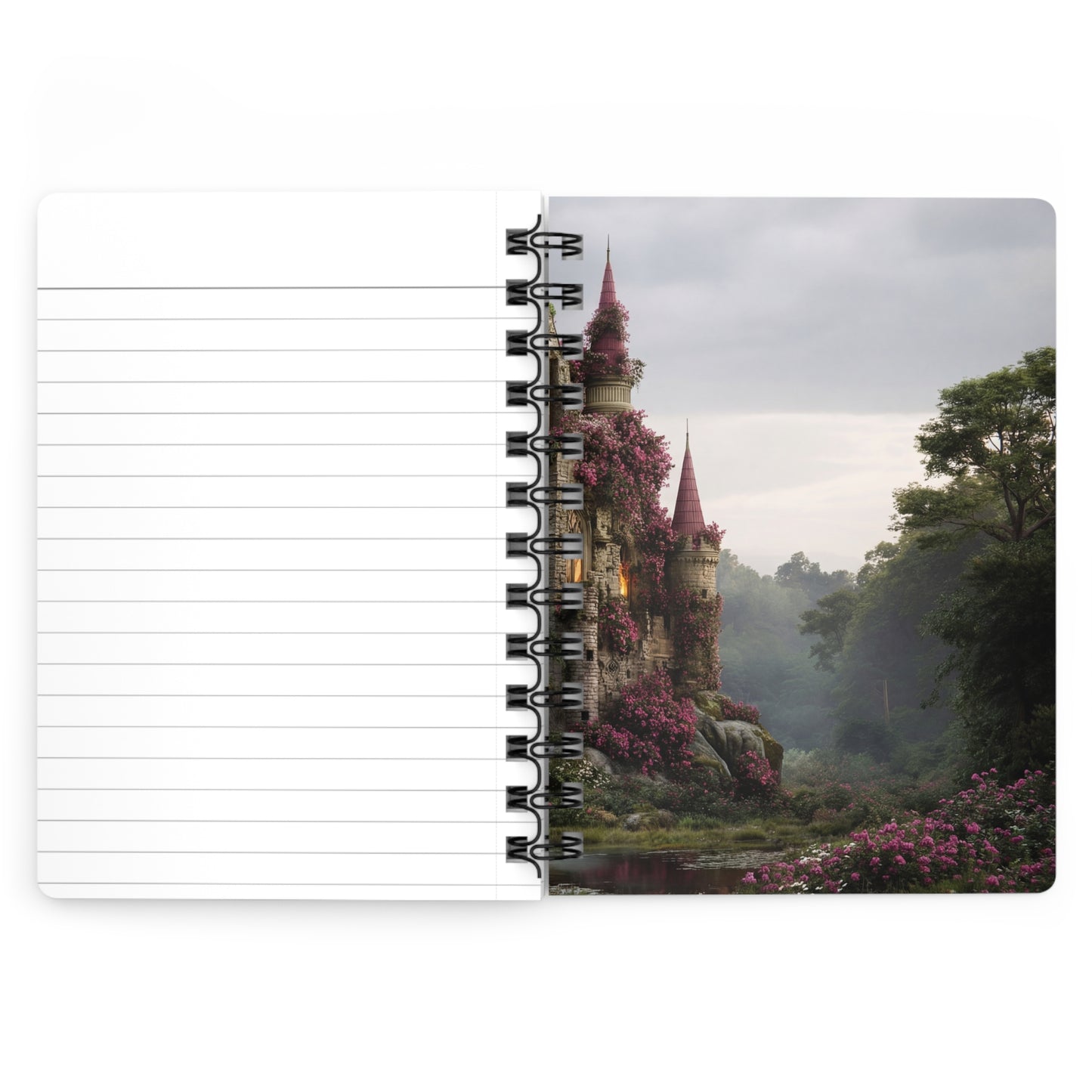 Rose-Clad Castle Spiral Bound Journal – Whispers of Twilight Sanctuary