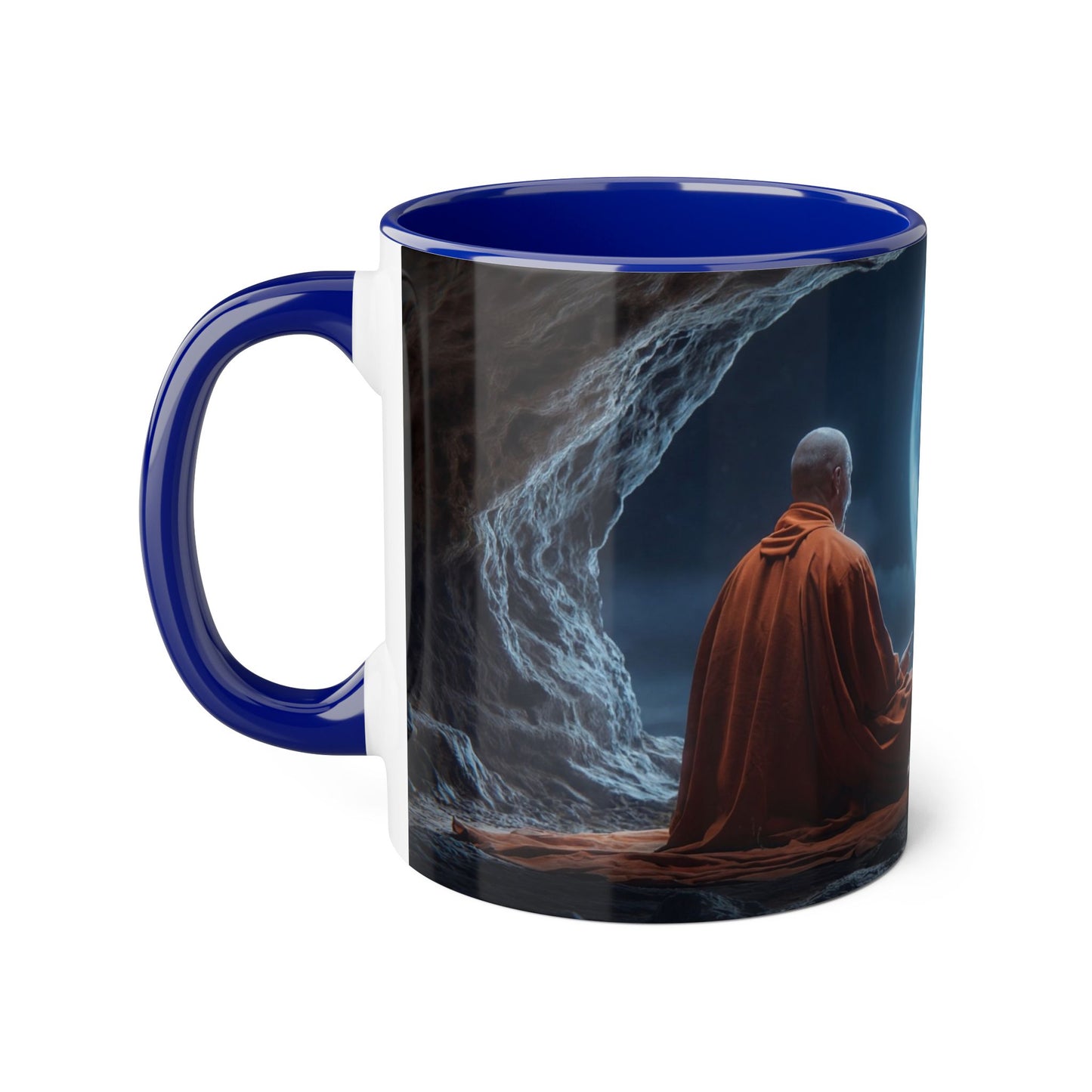 Moonlit Monk Meditation Mug – Serene Night Sanctuary