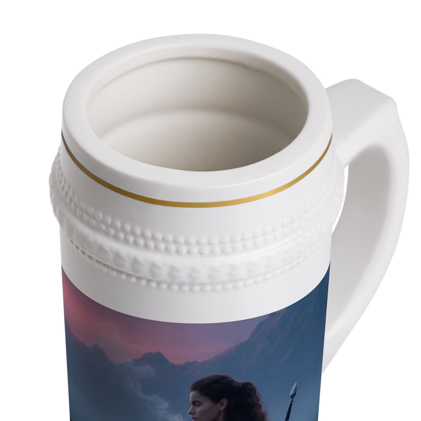Dragon Sentinel Resting Scene Stein Mug – Misty Peak Twilight Companion