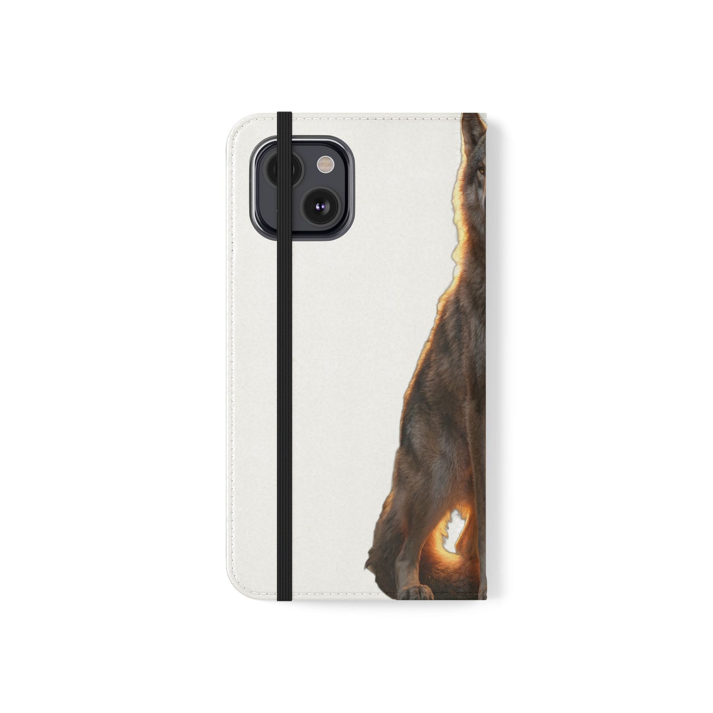 Sunlit Wolf Flip Cases – Golden Hour Sentinel Portrait