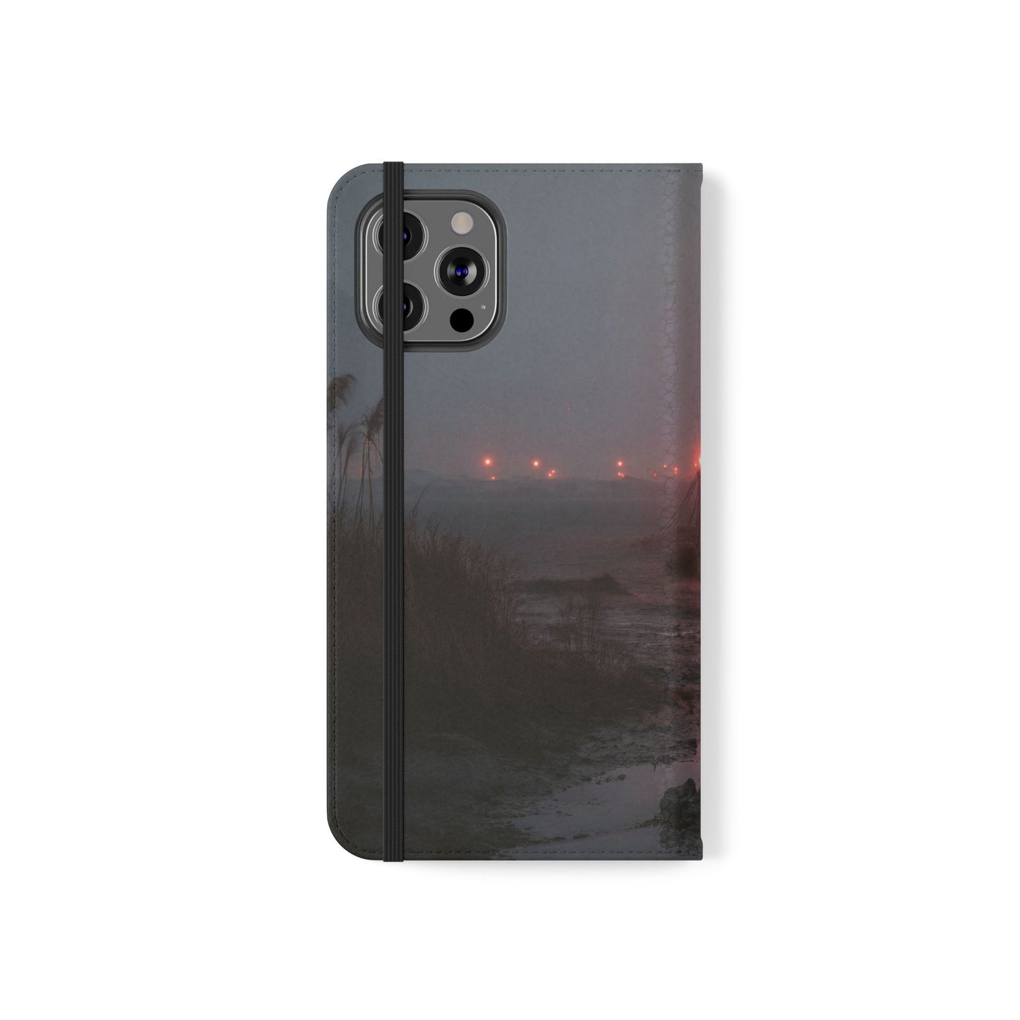 Crimson Circus Tent Flip Cases – Misty Coastside Lantern Scene