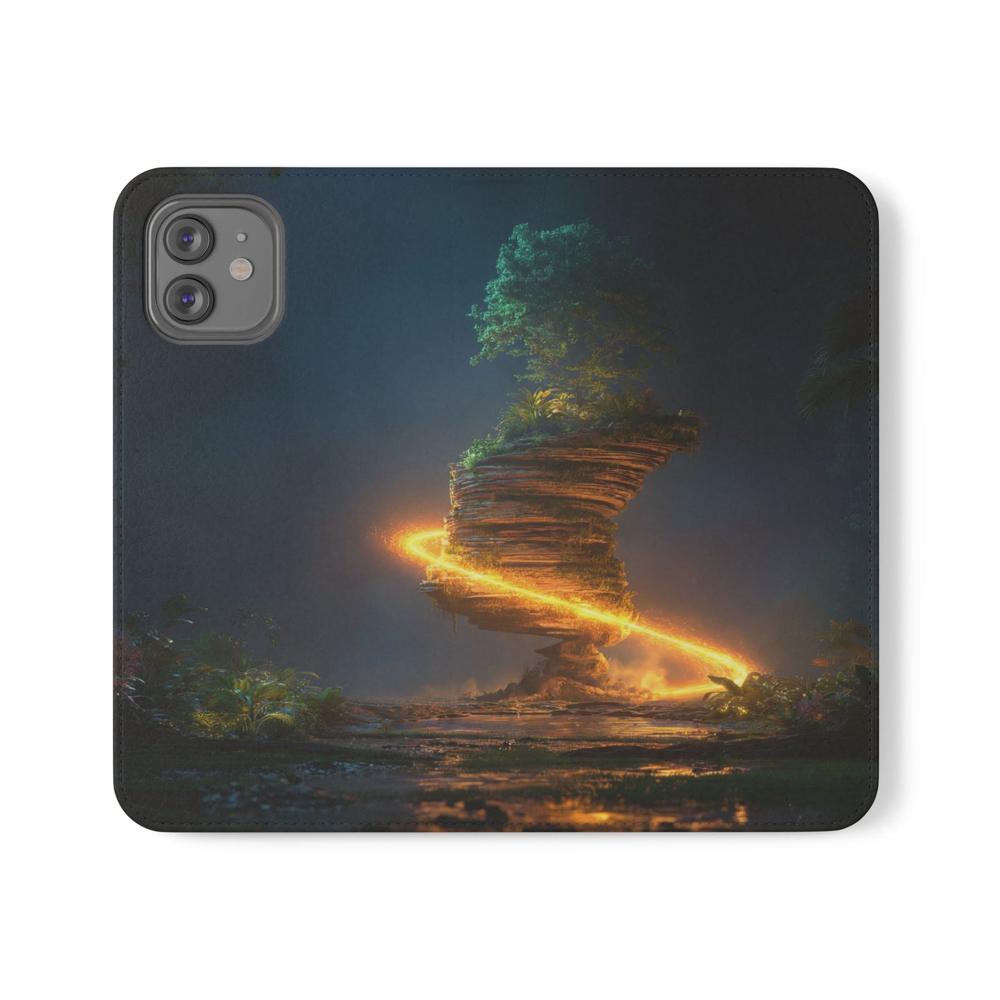 Luminous Floating Island Flip Cases – Amber Twilight Sanctuary