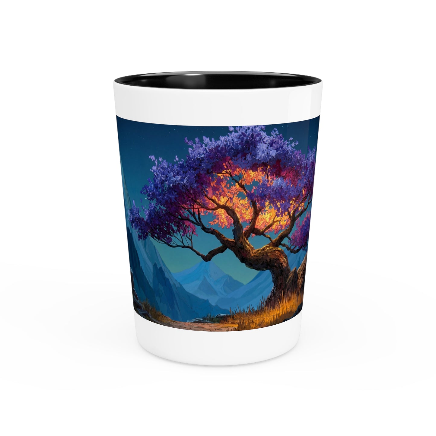 Celestial Tree Shot Glass – Twilight Bloom Dreamscape