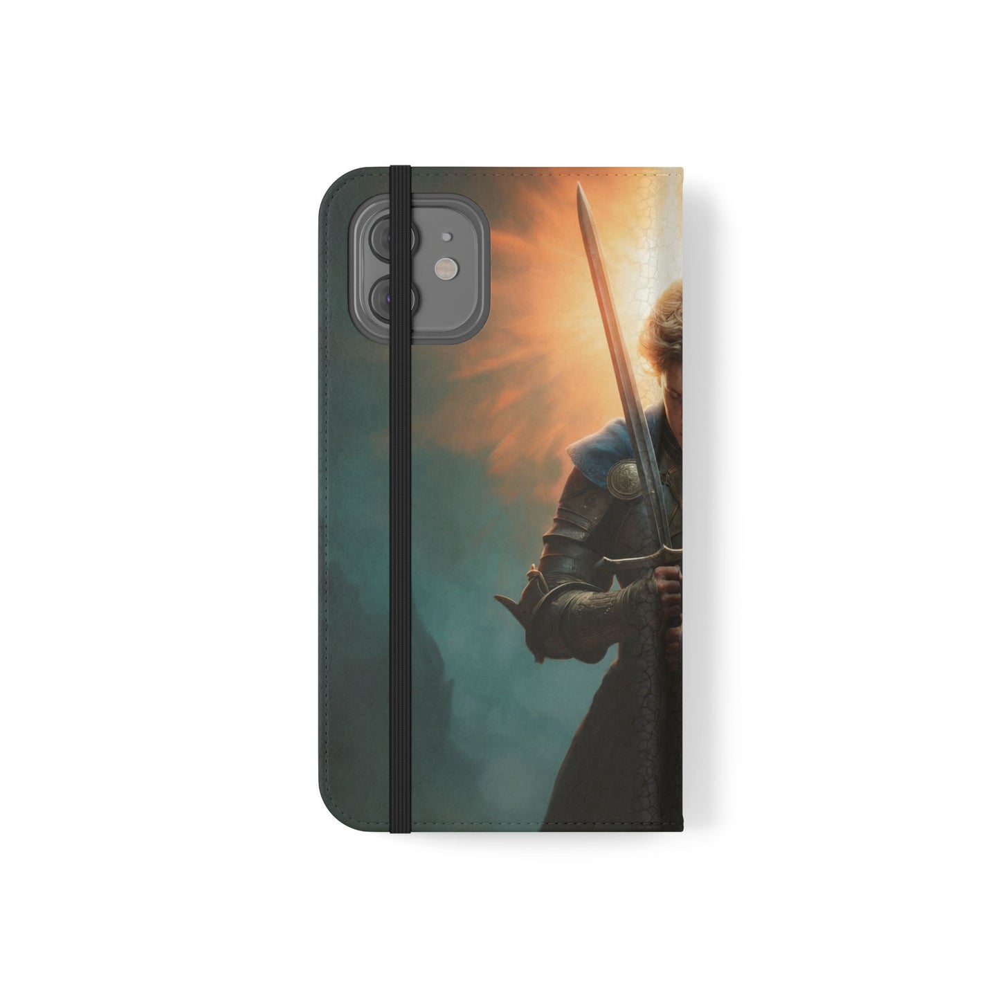 Dawn-Forged Knight Flip Cases – Radiant Armor Against Misty Skies