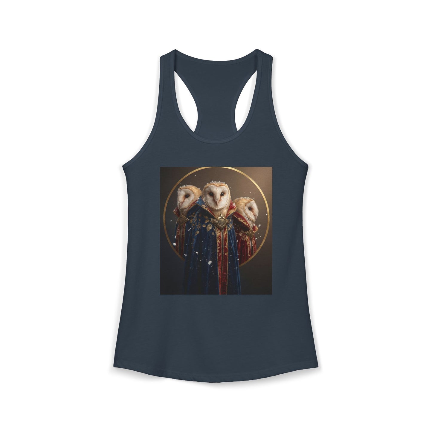 Three-Headed Owl Triad Women's Ideal Racerback Tank – Royal Velvet Guardians
