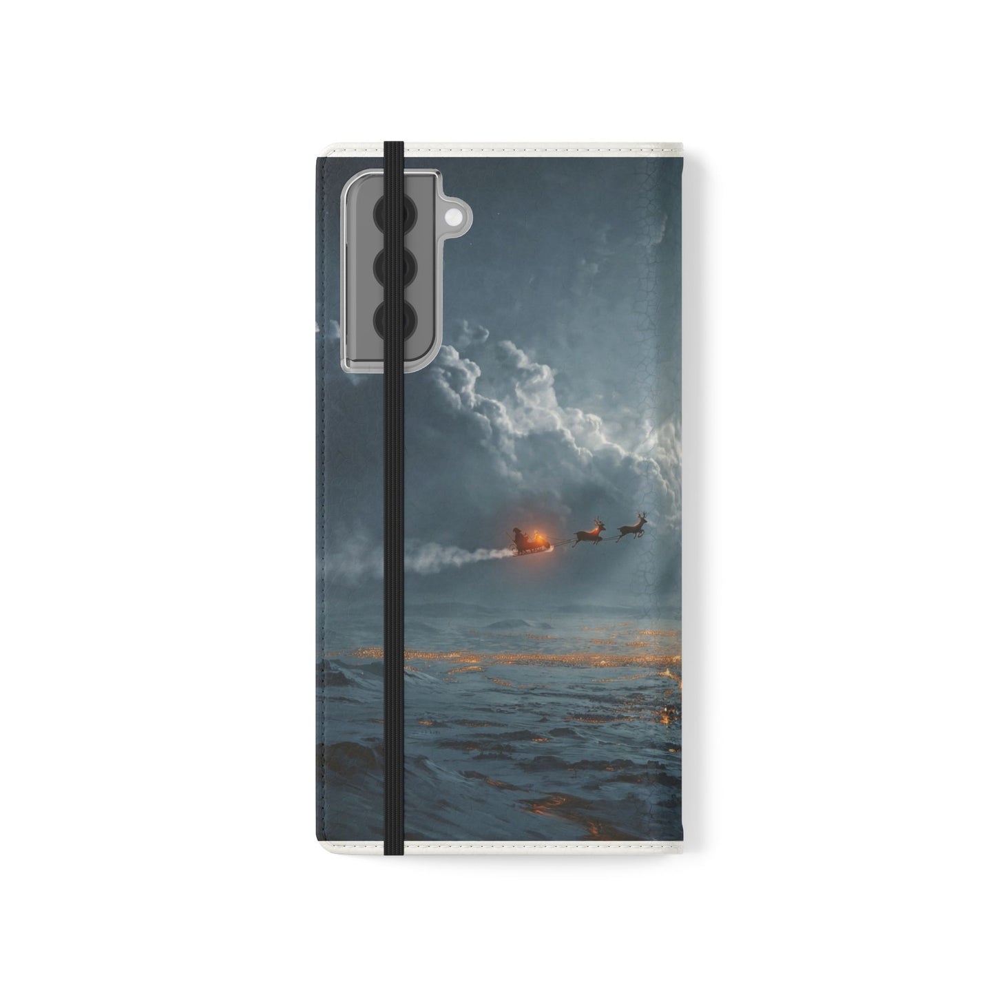 Moonlit Sleigh Flip Cases – Northern Lights Winter Journey