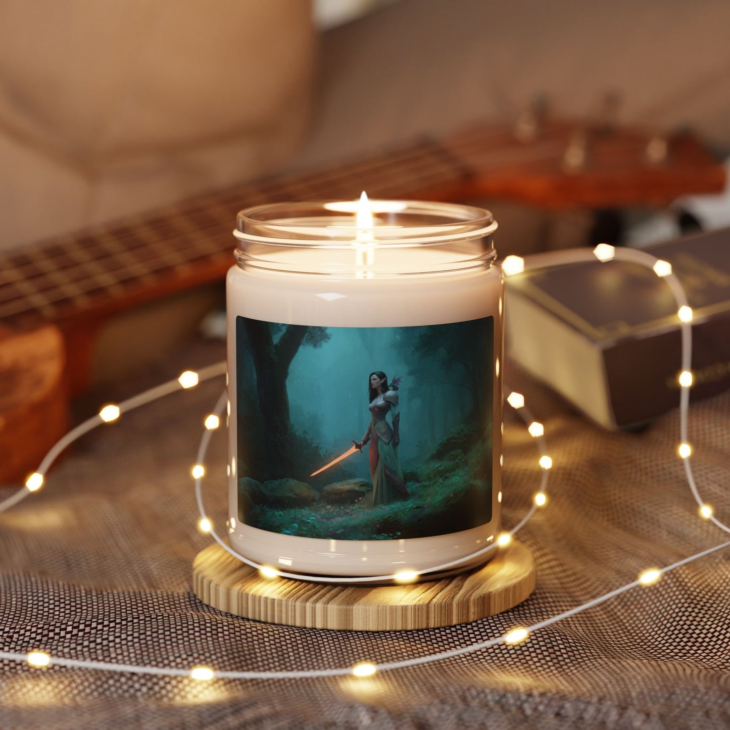 Elven Guardian Scented Soy Candle, 9oz – Twilight Sword in the Misty Grove