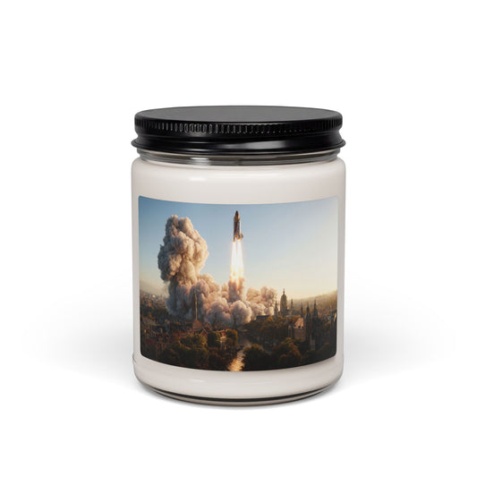 Rocket Launch Scented Soy Candle, 9oz – Dawn’s Fire Over Canalscape