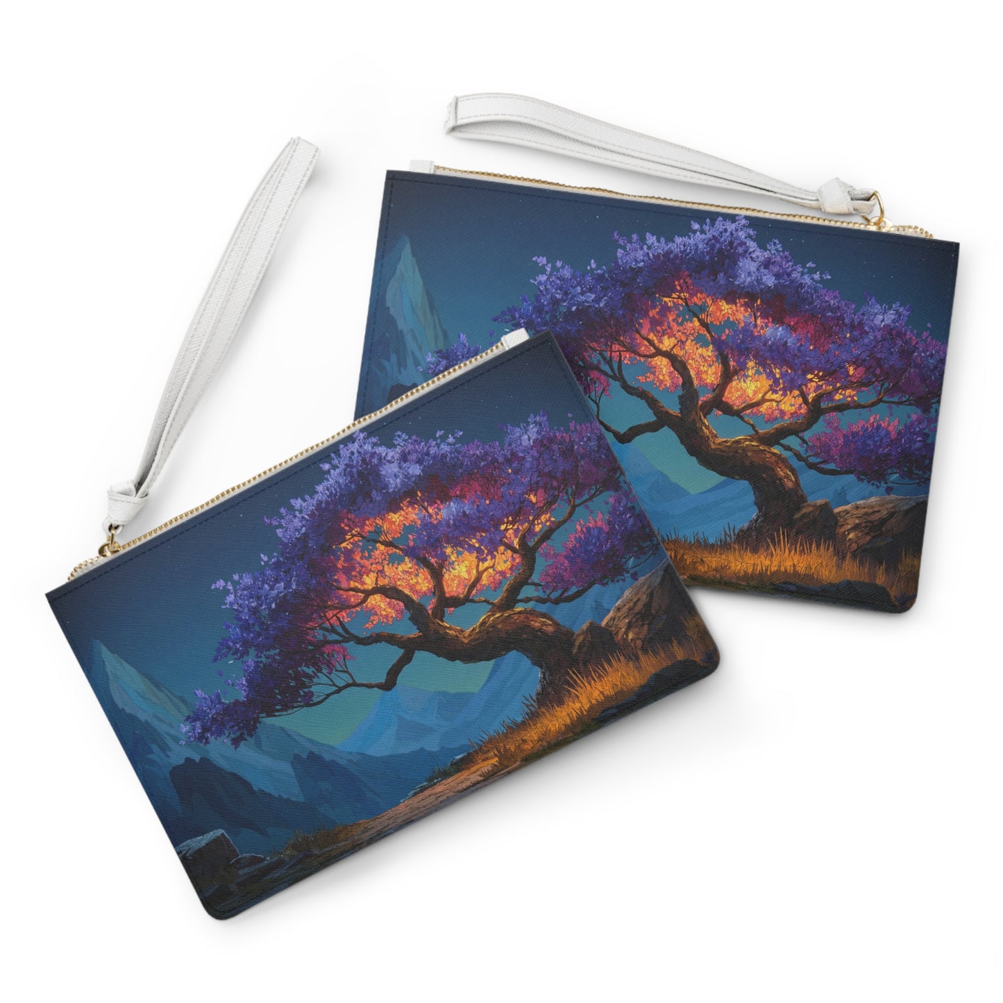 Celestial Tree Clutch Bag – Twilight Bloom Dreamscape