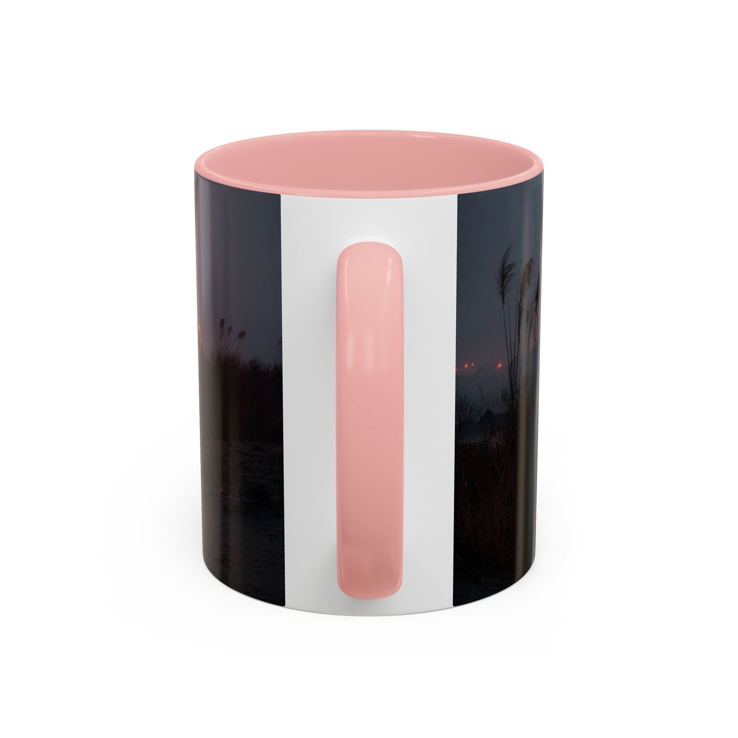 Crimson Circus Tent Accent Coffee Mug (11, 15oz) – Fog-Drenched Midnight Wonder