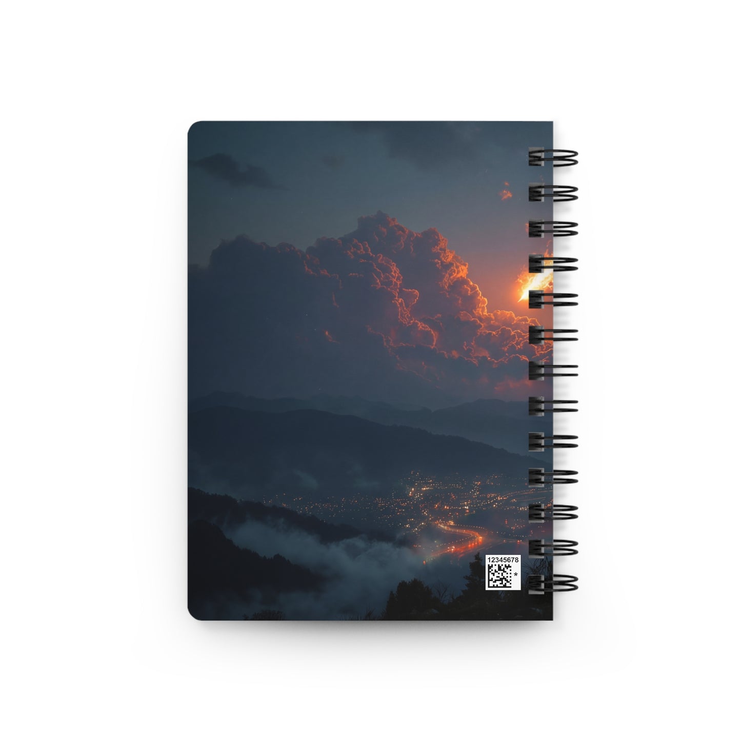 Celestial Firefall Spiral Bound Journal – Twilight Meteors Over Mountain Vale