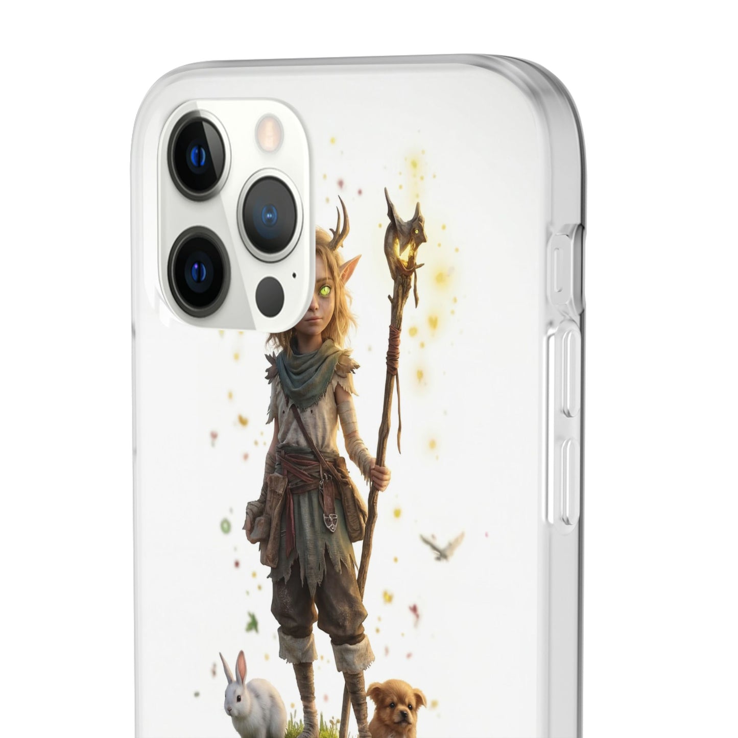Forest Sentinel Flexi Cases – Glowing Antlered Child with Pet Companions