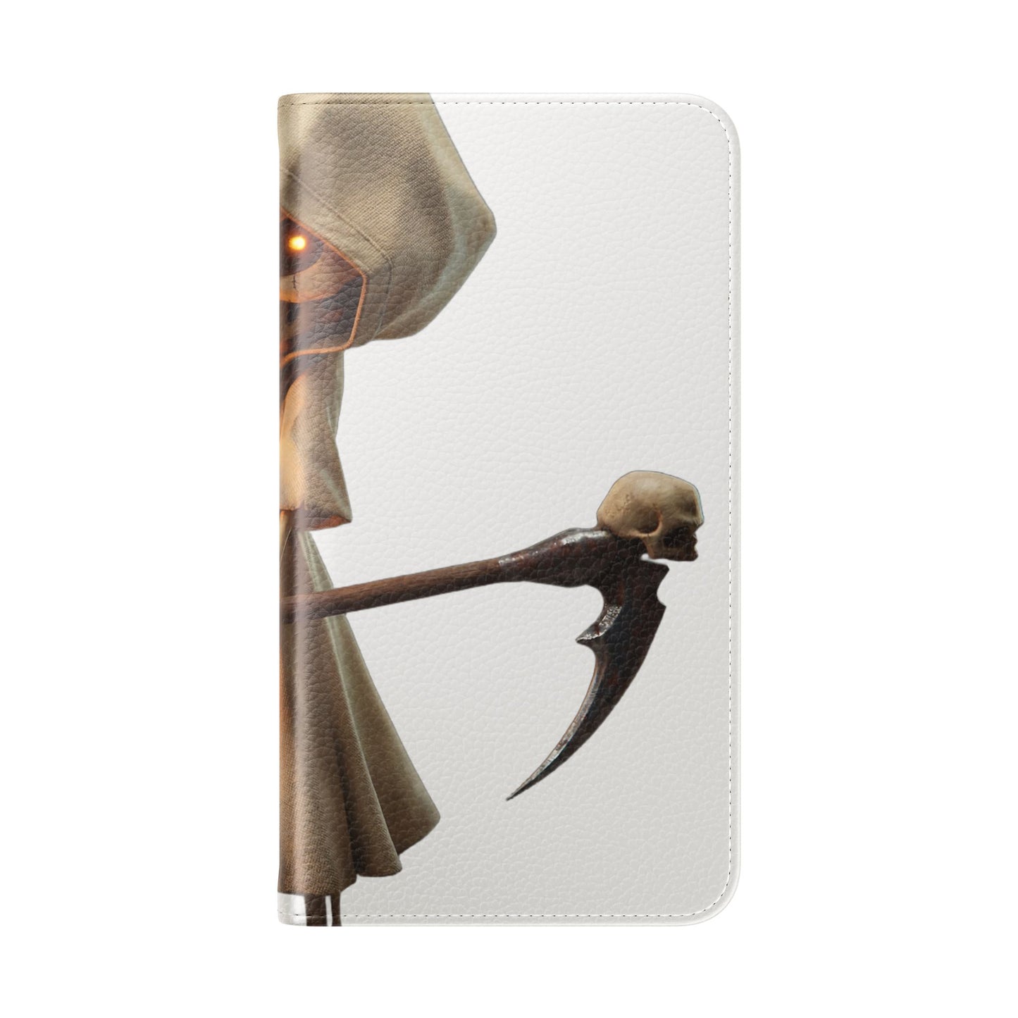 Lantern-Bearing Sentinel Flip Cases – Hooded Guardian with Scythe and Warm Glow