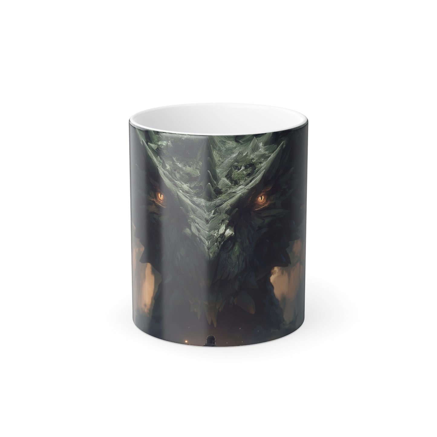 Guardian Dragon Forest – Color Morphing Mug, 11oz – Mossy Titan Watching Over the Path