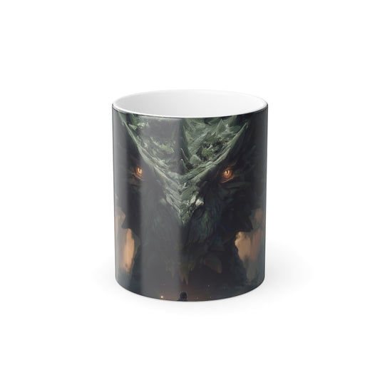 Guardian Dragon Forest – Color Morphing Mug, 11oz – Mossy Titan Watching Over the Path