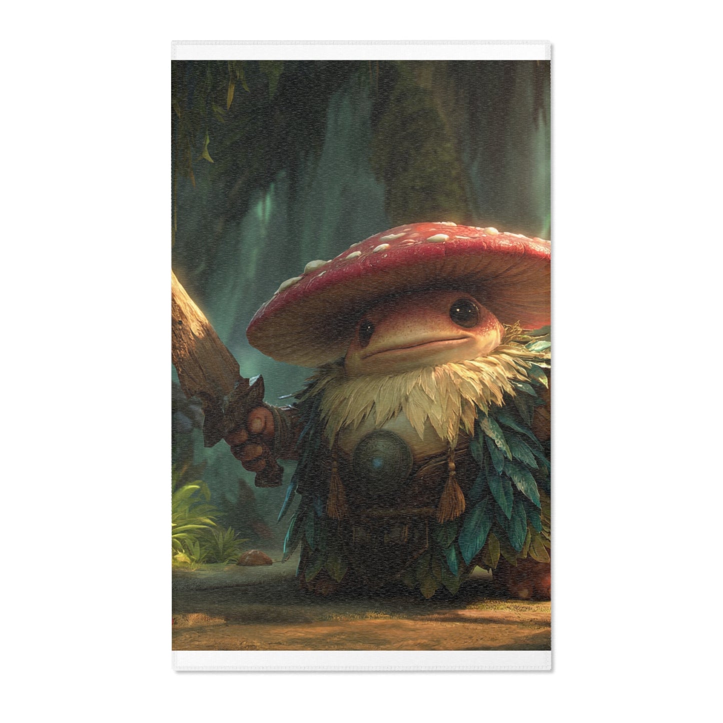 Mushroom Knight Area Rug – Sunlit Jungle Guardian