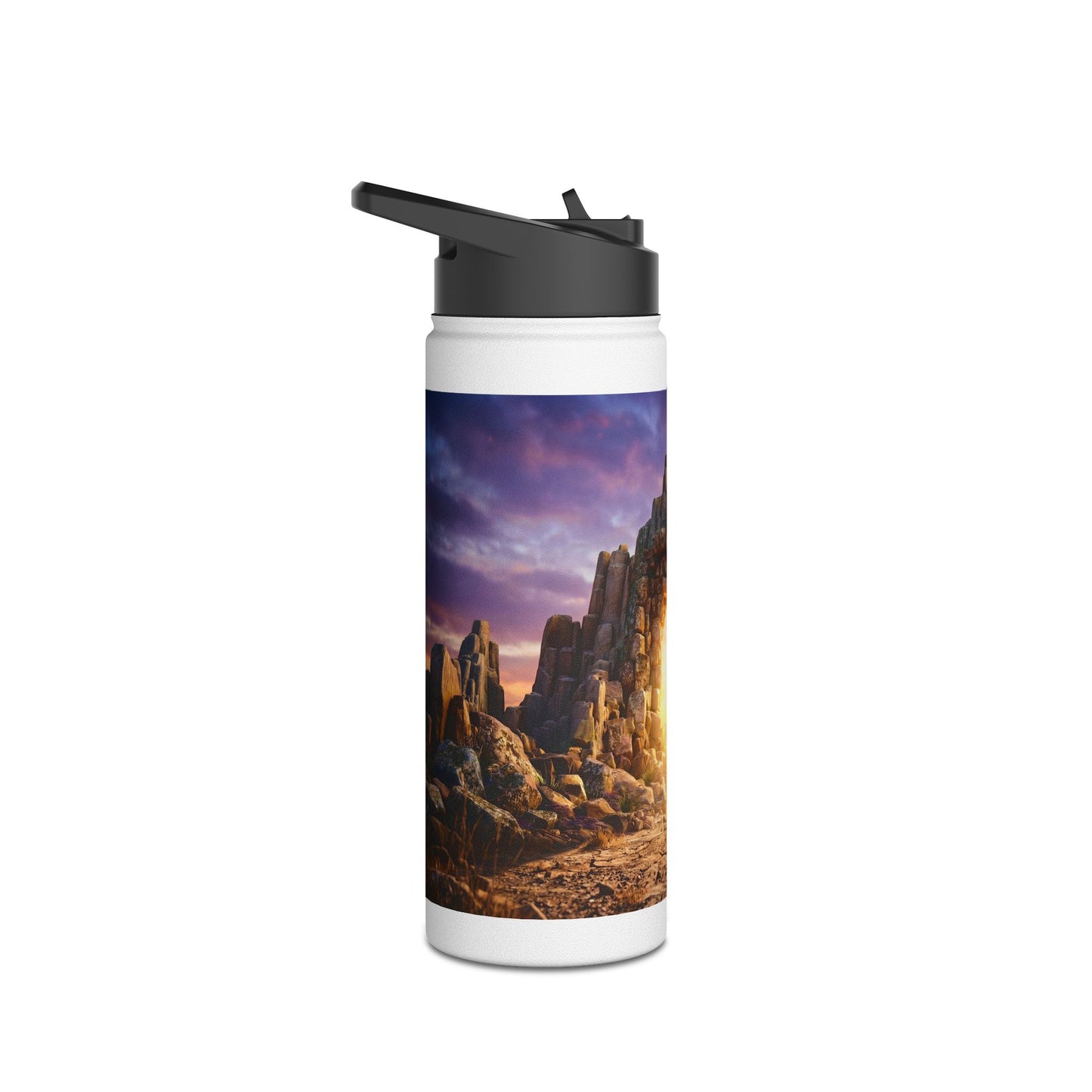 Celestial Portal Stainless Steel Water Bottle, Standard Lid – Sunlit Stone Gateway