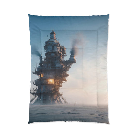 Steamborne Tower Comforter – Solitary Watchtower at Dusk