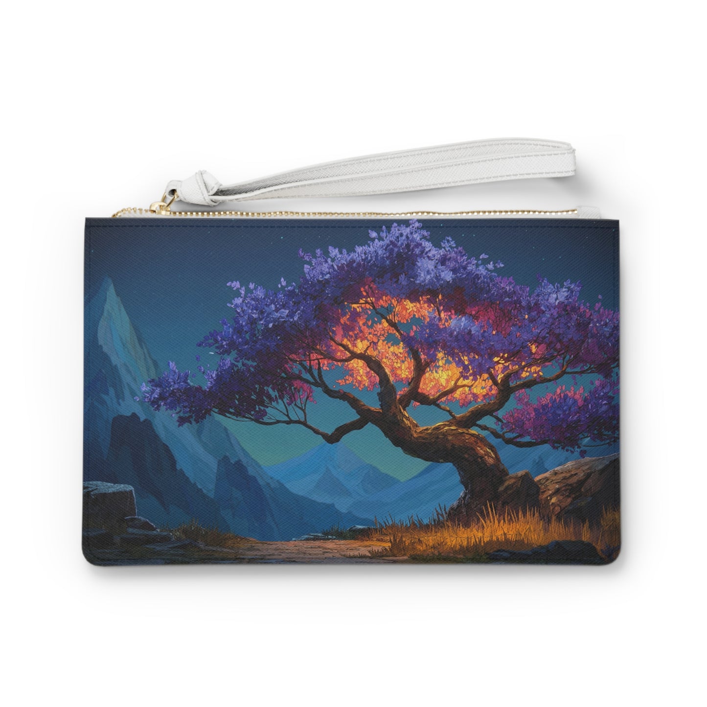Celestial Tree Clutch Bag – Twilight Bloom Dreamscape