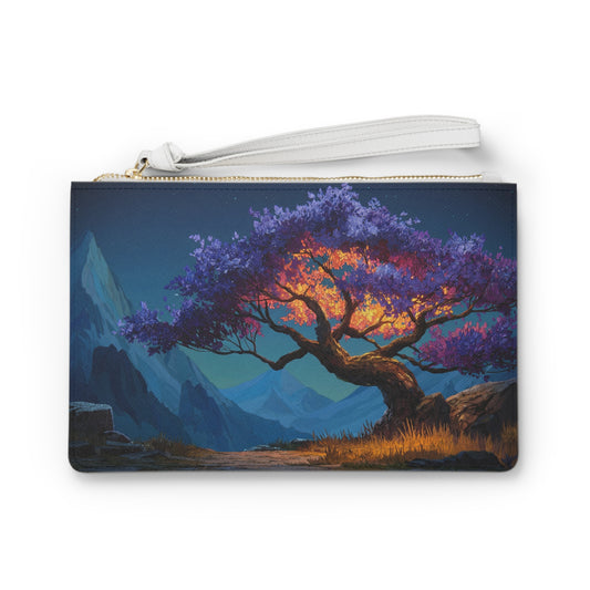 Celestial Tree Clutch Bag – Twilight Bloom Dreamscape