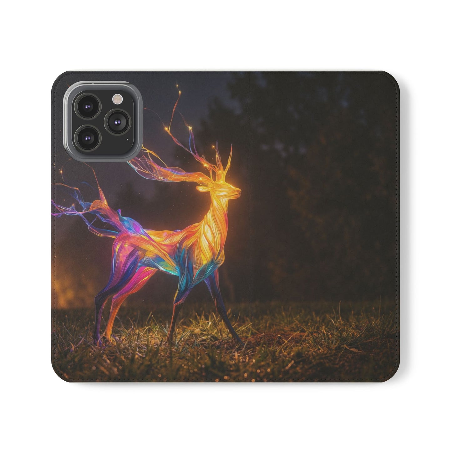 Ethereal Deer Flip Cases – Luminous Spirit Portrait