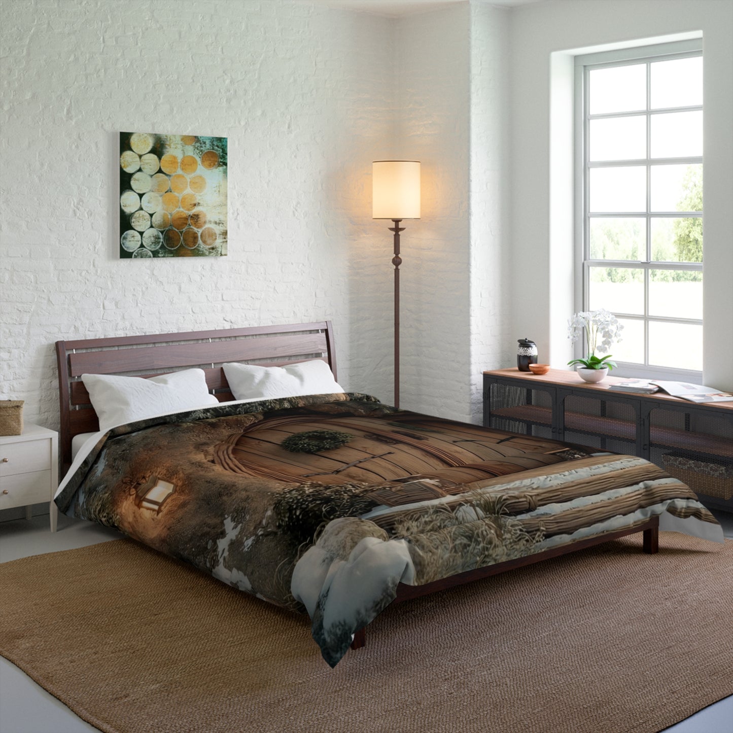 Winter Hollow Treehouse Comforter – Snow-Kissed Hearth at Dusk