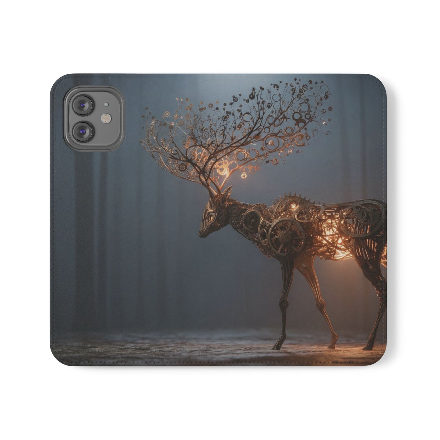 Mechanical Deer Flip Cases – Gears and Twilight Forest Guardian